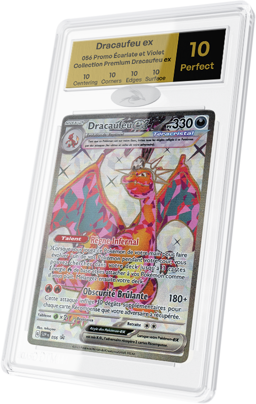 Carte Pokémon Dracaufeu ex gradée par MTG Grade