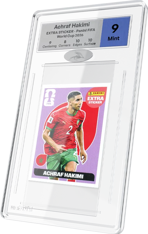 Sticker Achraf Hakimi Panini World Cup 2026 gradé par MTG Grade